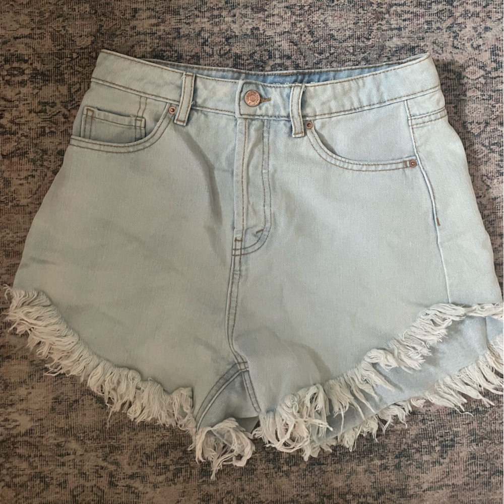 Wild Fable Light Blue Frayed Denim Shorts